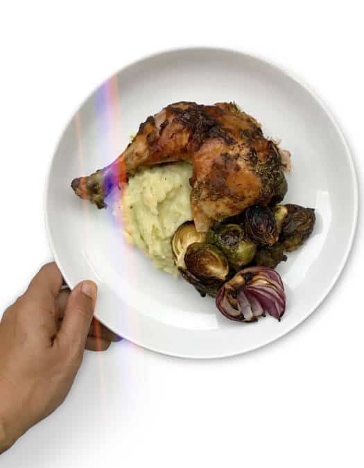 rainbow roast chicken, parsnips and brussesl sprouts - Chef Whitney Aronoff | Starseed Kitchen