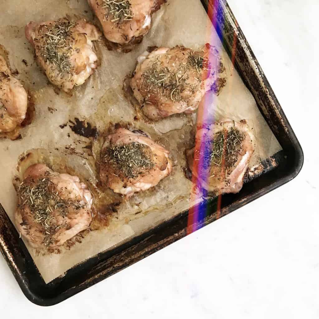 Herbs de Provence Roasted Chicken Thighs - Chef Whitney Aronoff | Starseed Kitchen