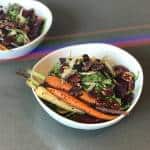 Spirit Salad - Balsamic marinated beet and arugula salad with slivered fennel, warm heirloom carrots and cinnamon toasted pecans - Chef Whitney Aronoff | Starseed Kitchen