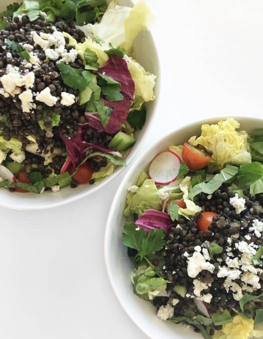 Butter Lettuce Salad with Black Lentils & Smoky Blue Cheese Dressing - Chef Whitney Aronoff | Starseed Kitchen