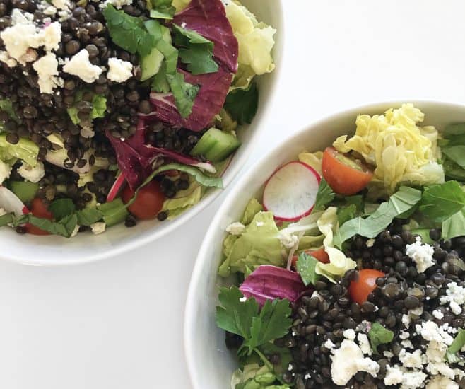 Butter Lettuce Salad with Black Lentils & Smoky Blue Cheese Dressing - Chef Whitney Aronoff | Starseed Kitchen