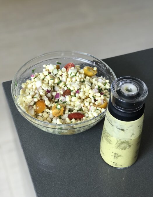 Recipe for Tarragon Vinaigrette with Heirloom Tomato & Corn Salad