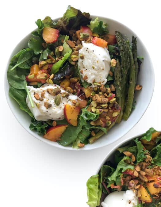 Peach & Burrata Cheese Butter Lettuce Salad