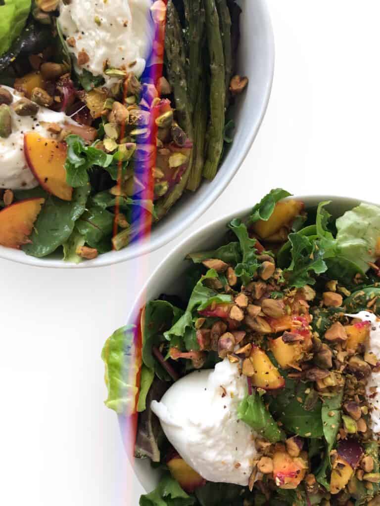 Peach & Burrata Cheese Butter Lettuce Salad