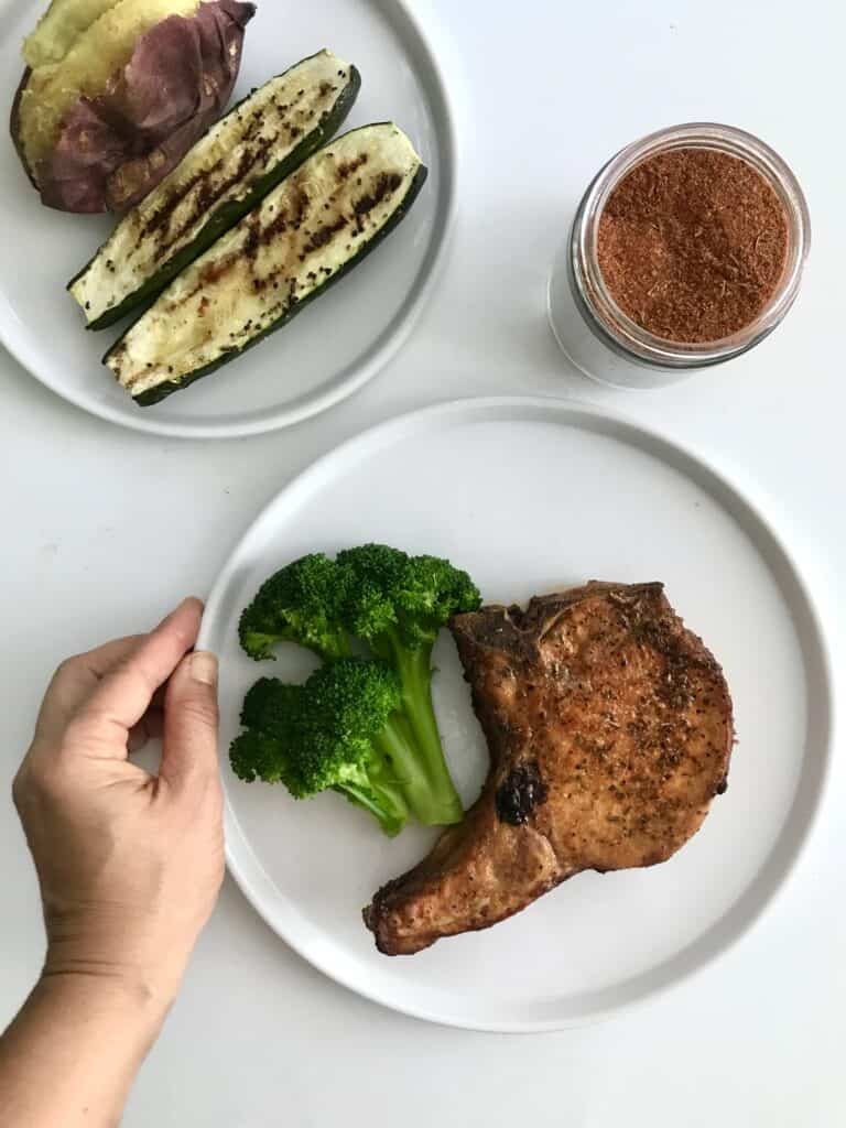 Healthy baked bone-in pork chop recipe