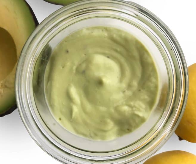 Whipped Avocado Salad Dressing Recipe with lemon and olive oil