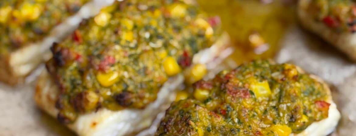 Corn crusted baked halibut recipe